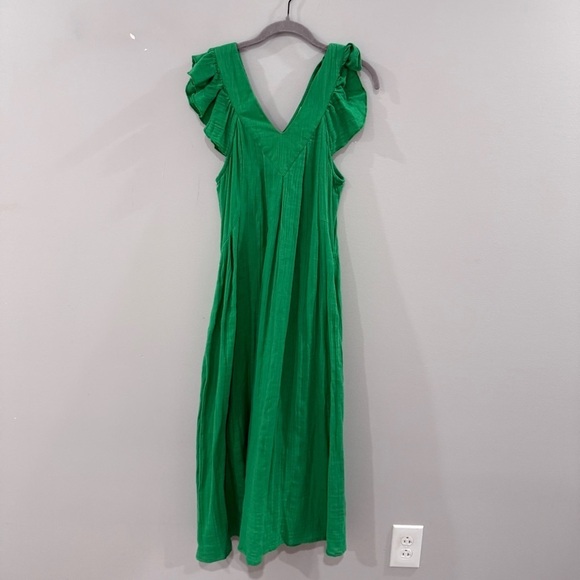 Mille Resort Dress Catarina Midi Double Cotton Gauze in Kelly Green - Picture 4 of 6